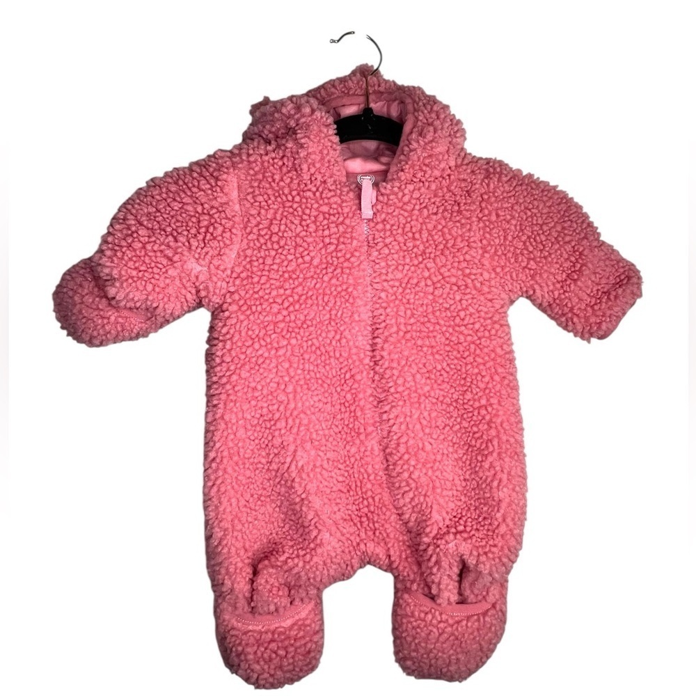 Wonder Nation Sherpa One-Piece Snowsuit - Pink - 0-3 months